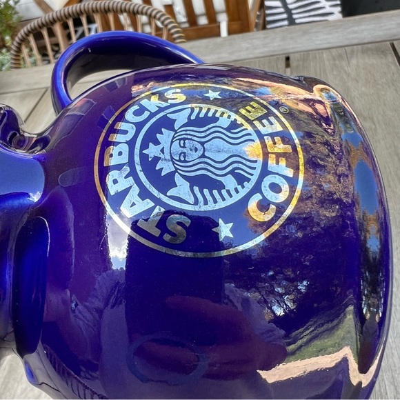 Vintage Starbucks Cobalt Blue Ceramic No Spill Travel Mug - Picture 10 of 11